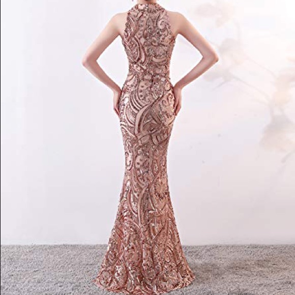 Rose Gold Sequin Gown - Picture 2 of 5